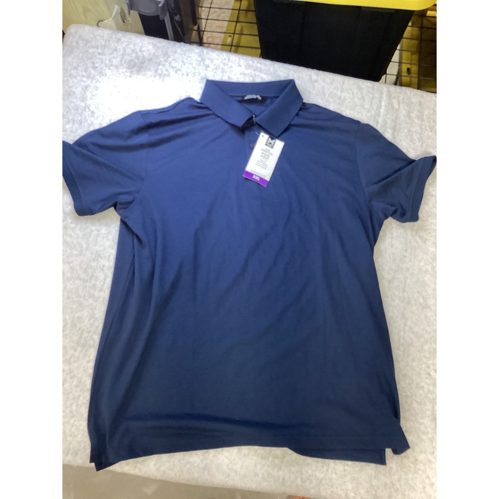 Member's Mark Mens Stretch Pique Polo Shirt Blue Cove XXL New With‎ Tags